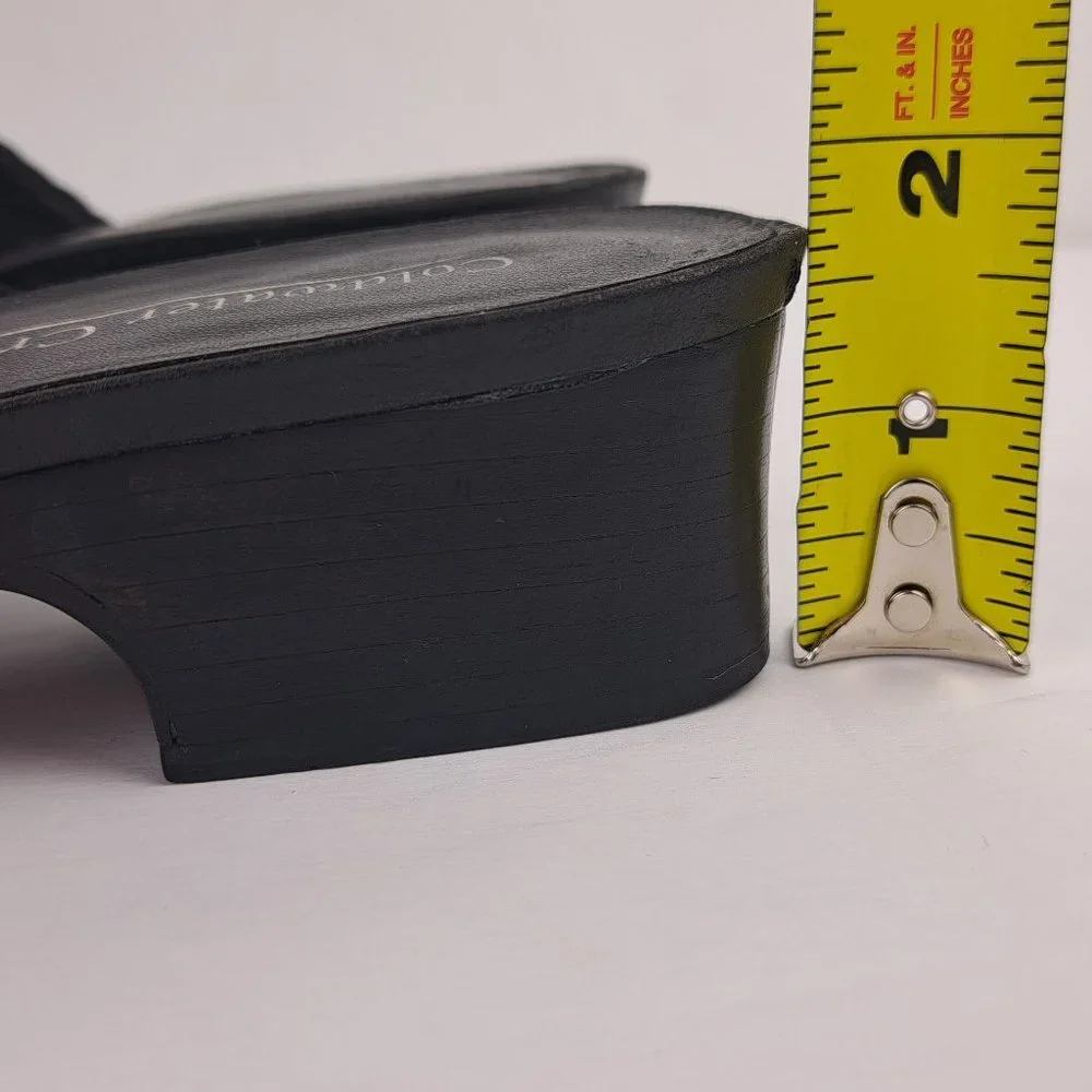 Coldwater Creek Black Leather Braided Moc Croc Mules Size 8 - Picture 15 of 15